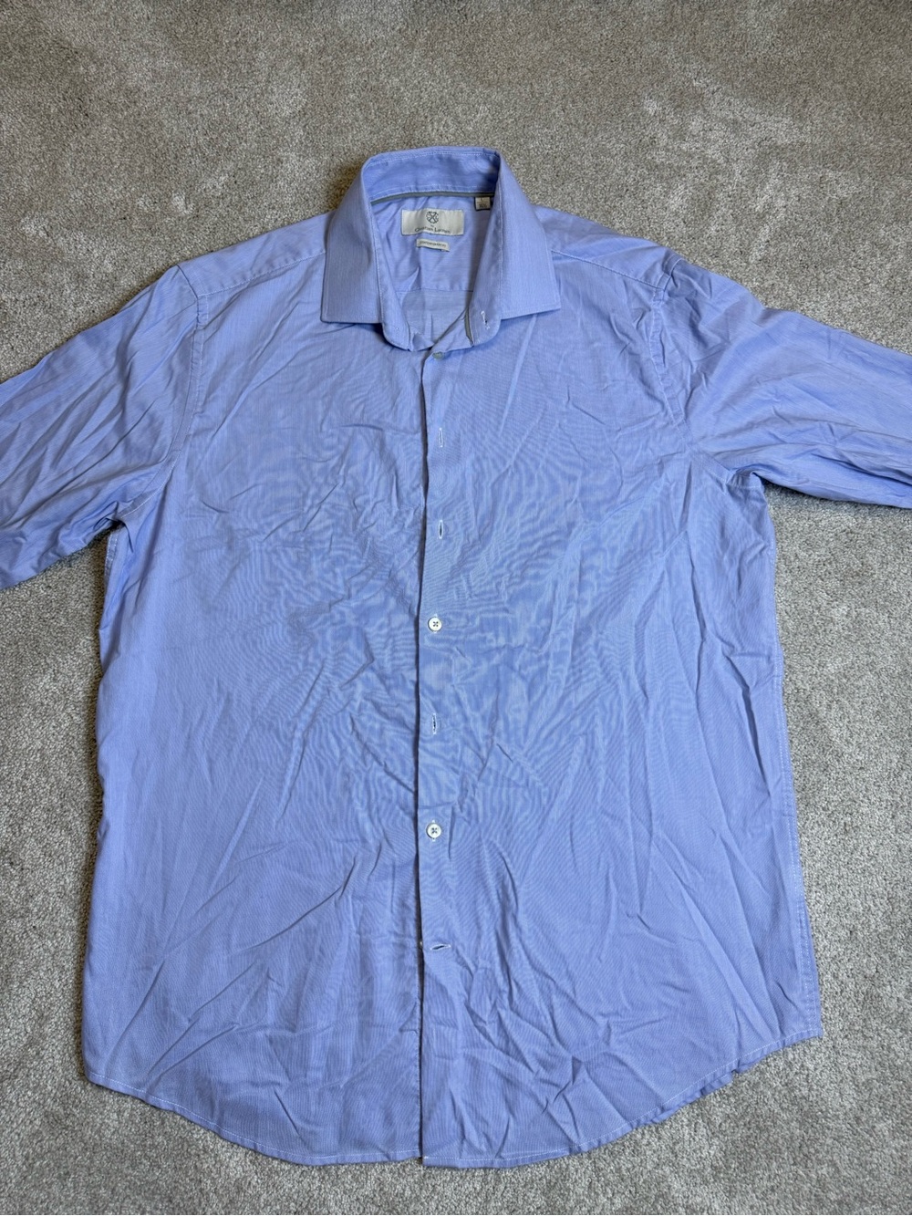 Christian Lacroix Men’s Blue Striped Cotton Dress Shirt Contemporary 16.5 32/33